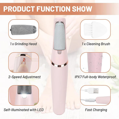 Rechargeable Pedi Callus Remover Tool for Feet – Electric Pedi Callus Remover | Professional Pedicure Foot File Machine for Cracked Heels & Dead Skin Removal