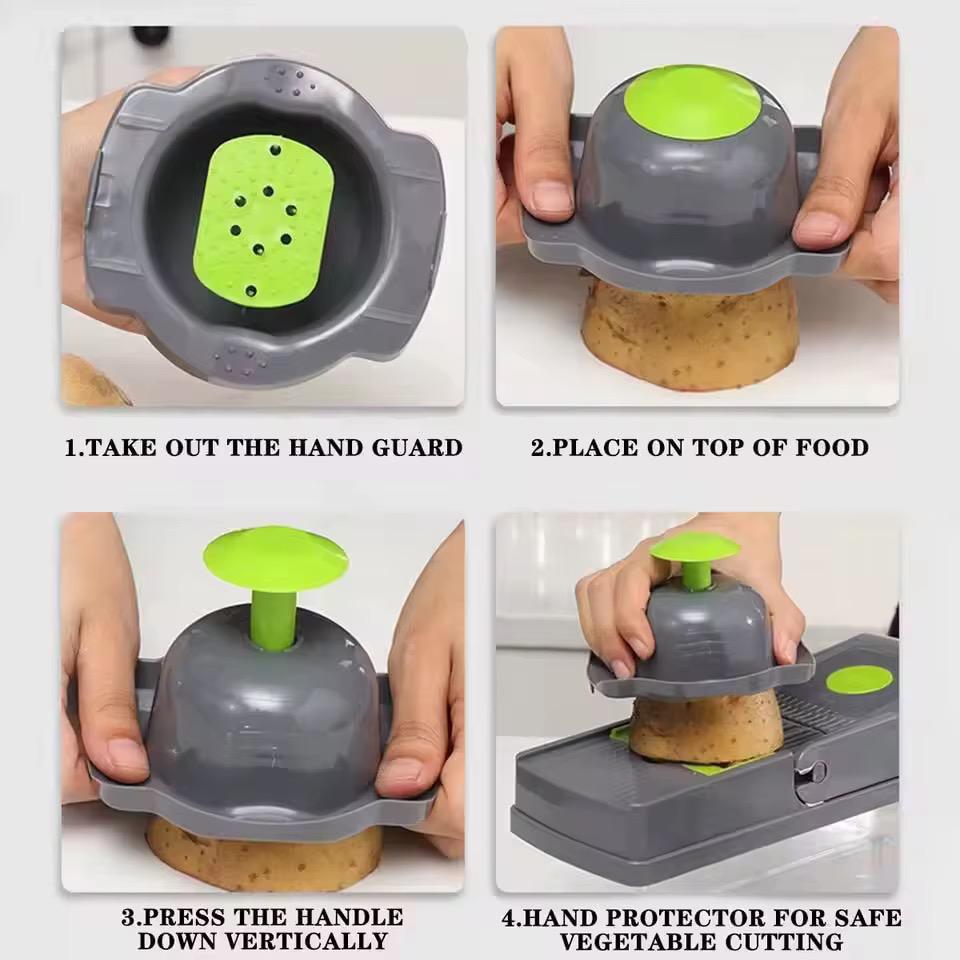 Multifunctional 14-in-1 Vegetable Chopper & Slicer – 8-Blade Veggie Dicer with Storage Container