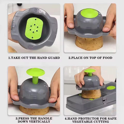 Multifunctional 14-in-1 Vegetable Chopper & Slicer – 8-Blade Veggie Dicer with Storage Container