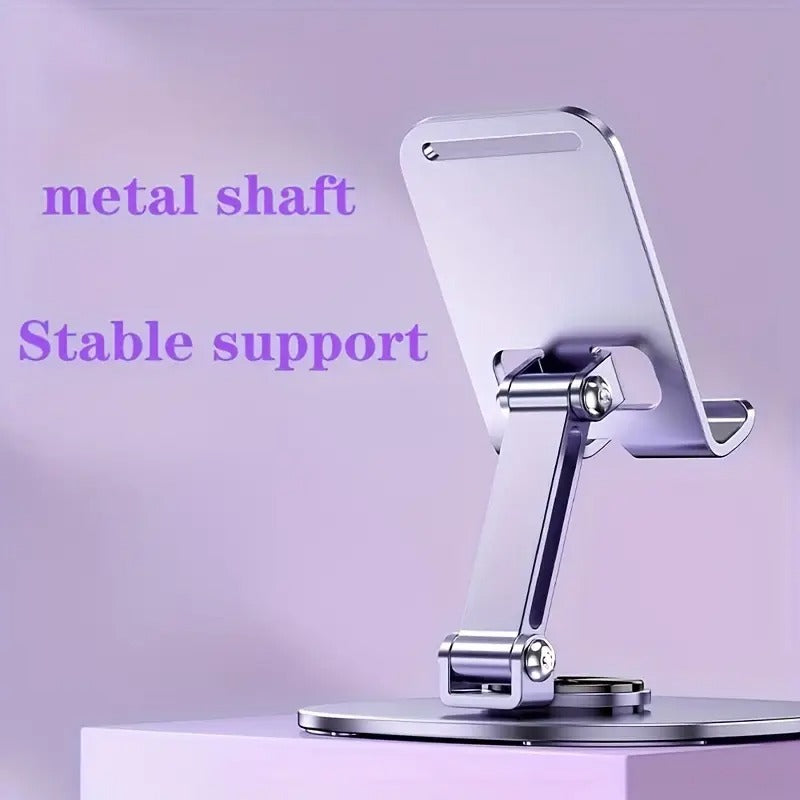 High Quality Metal Mobile Holder Stand Tablet DP 360 Rotatable Adjustable Foldable Cell Base Desktop Phone Holder for Bed Rotatable Tablet Holder Stable For Bedrooms Homes Dining Rooms Telescopic Folding Stable Anti Fall Creative