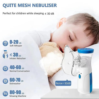 Kids Portable Nebulizer Machine For Asthma Kids Inhaler Compressor Nebulizer For Breathing Issues, Cough, Cold, Flu, Asthma Treatment - Fast Mist, Silent Noise, Easy to Use