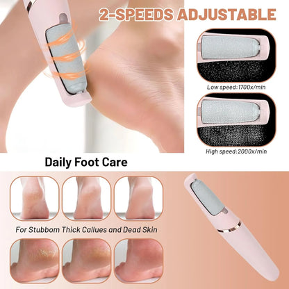 Rechargeable Pedi Callus Remover Tool for Feet – Electric Pedi Callus Remover | Professional Pedicure Foot File Machine for Cracked Heels & Dead Skin Removal
