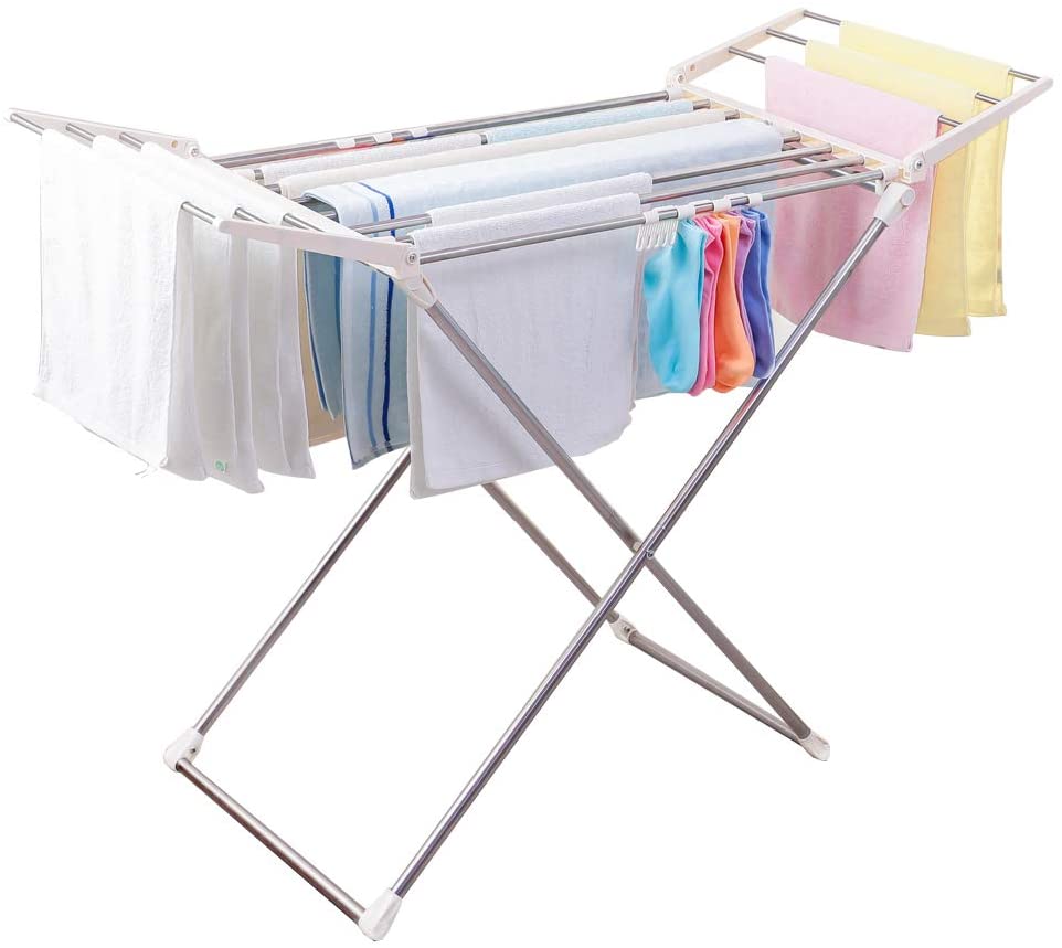 Premium Metal Folding Cloth Dryer Stand White-Hanging stands Drying Rack Thick