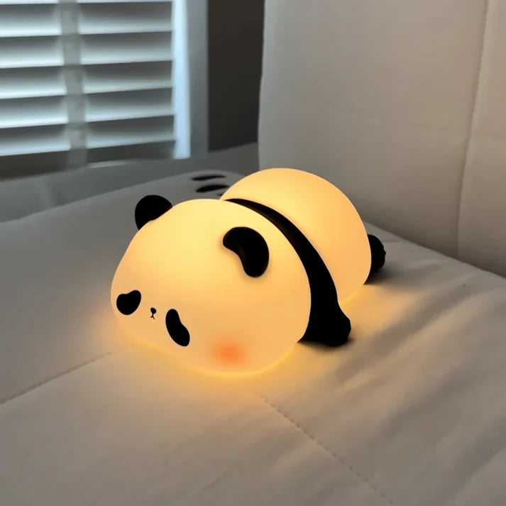 CUTE PANDA NIGHT LIGHT- CUTE SILICON LED PLUSHY NIGHT LAMP USB RECHARGEABLE TOUCH CONTROL