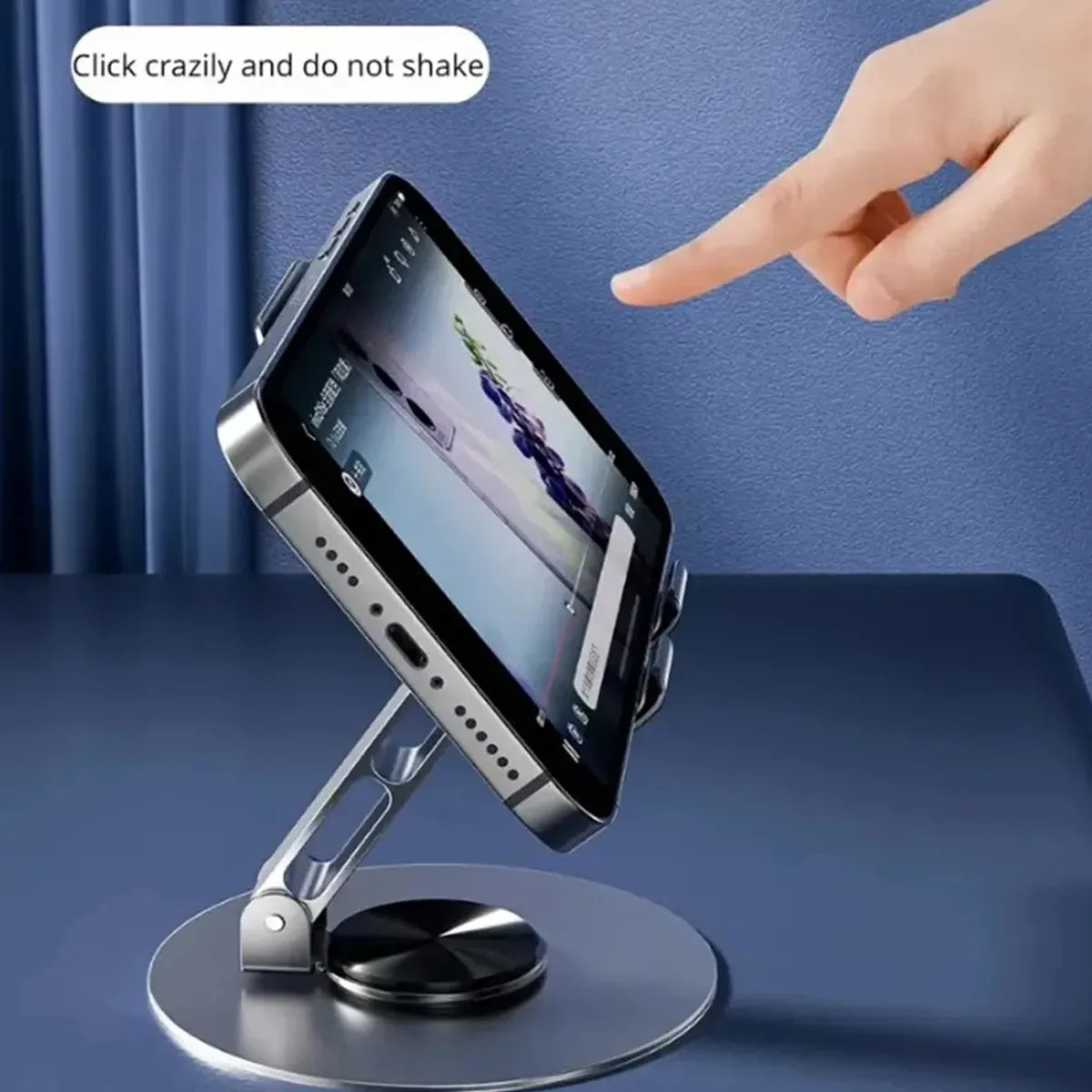 High Quality Metal Mobile Holder Stand Tablet DP 360 Rotatable Adjustable Foldable Cell Base Desktop Phone Holder for Bed Rotatable Tablet Holder Stable For Bedrooms Homes Dining Rooms Telescopic Folding Stable Anti Fall Creative