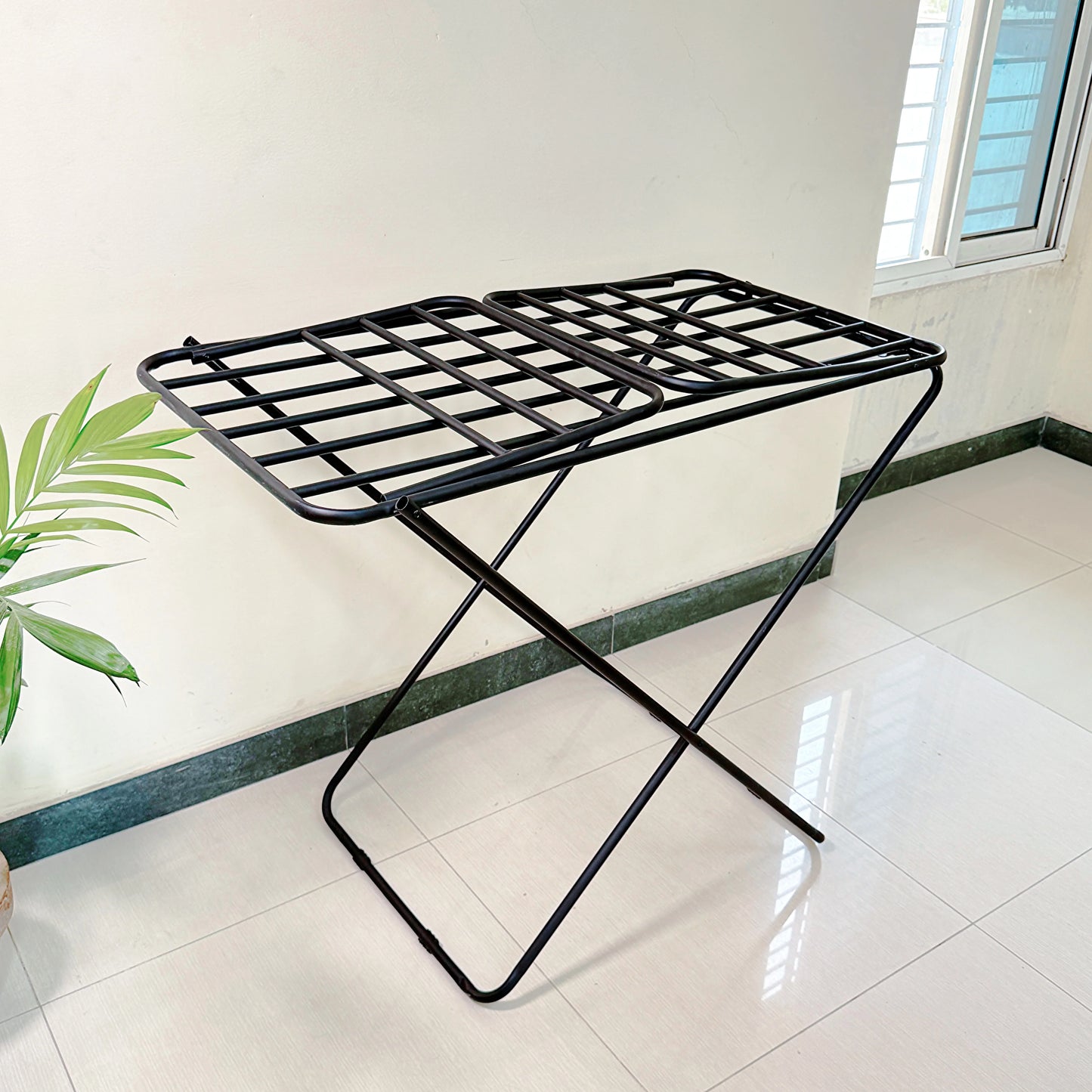 Premium Metal Folding Cloth Dryer Stand White-Hanging stands Drying Rack Thick