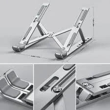 Foldable Laptop Metal Stand Adjustable Height Folding Laptop Holder Solid Stand With Anti Slip Rubber Grips