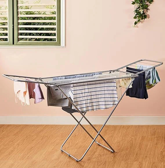 Premium Metal Folding Cloth Dryer Stand White-Hanging stands Drying Rack Thick